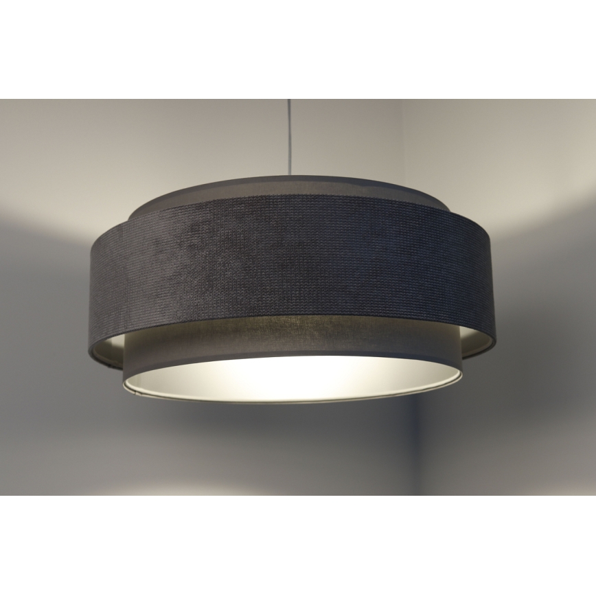 Hängeleuchte an Schnur DOBLO 1xE27/60W/230V d 60 cm grau/silbern