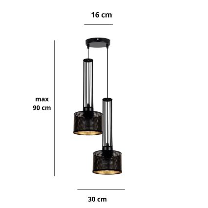 Hängeleuchte an Schnur ELIS 2xE27/60W/230V d 30 cm