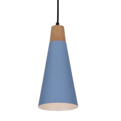 Hängeleuchte an Schnur FARO 1xE27/40W/230V blau/Buche