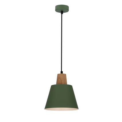 Hängeleuchte an Schnur FARO 1xE27/40W/230V grün/Buche