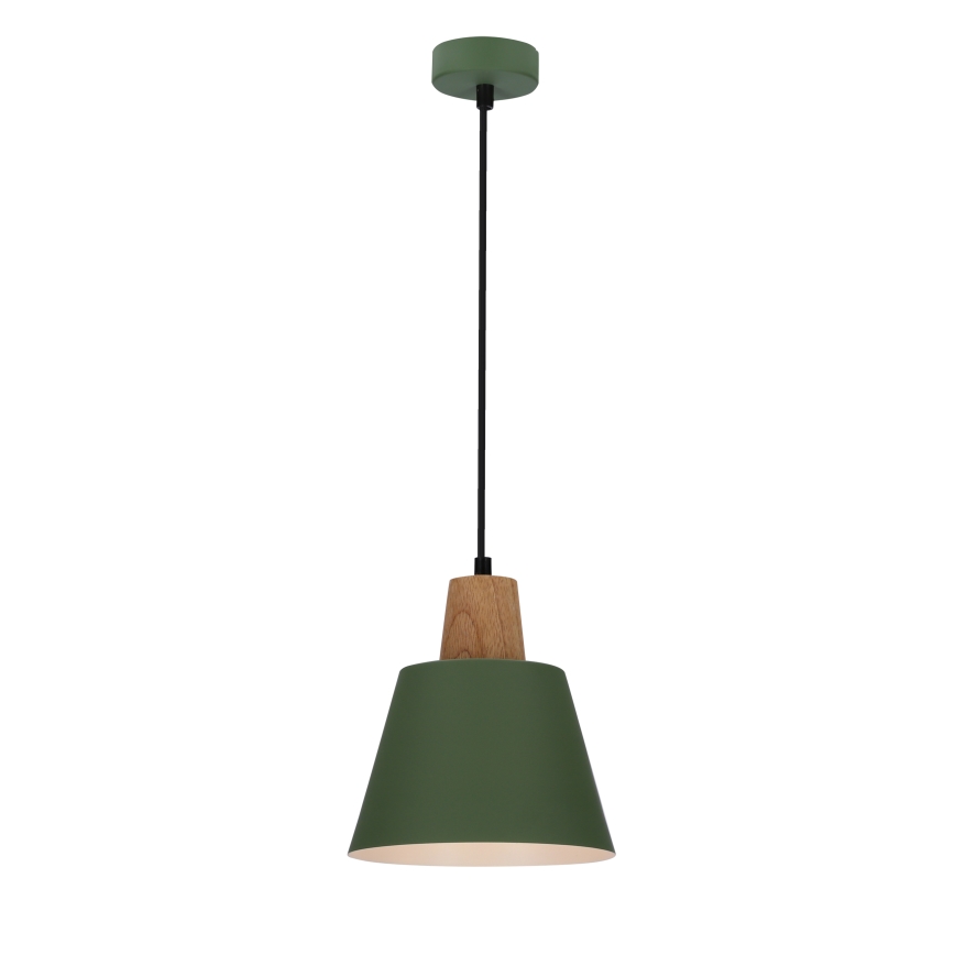 Hängeleuchte an Schnur FARO 1xE27/40W/230V grün/Buche