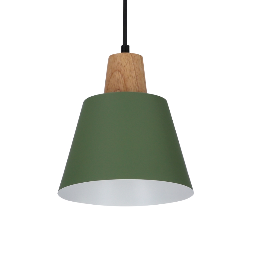 Hängeleuchte an Schnur FARO 1xE27/40W/230V grün/Buche