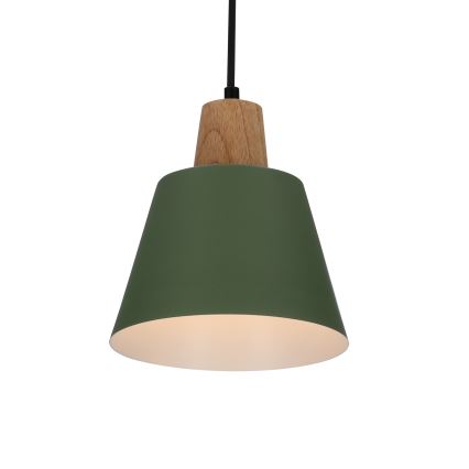 Hängeleuchte an Schnur FARO 1xE27/40W/230V grün/Buche