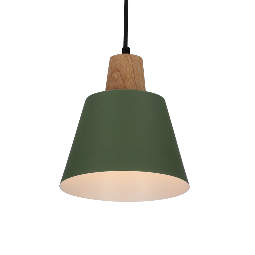 Hängeleuchte an Schnur FARO 1xE27/40W/230V grün/Buche