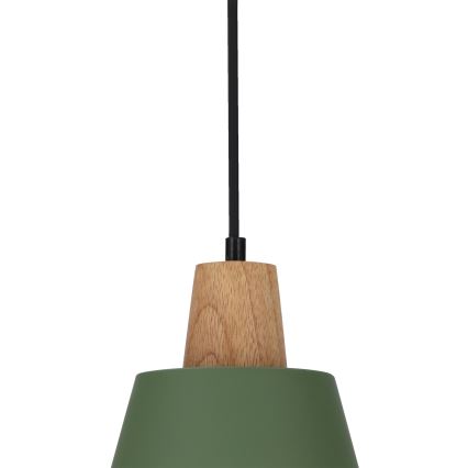 Hängeleuchte an Schnur FARO 1xE27/40W/230V grün/Buche