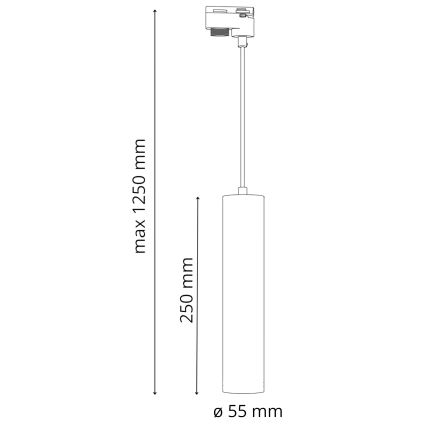 Hängeleuchte an Schnur für Schienensystem MARIBEL 3xGU10/10W/230V + 1 m Schiene System weiß