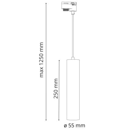 Hängeleuchte an Schnur für Schienensystem MARIBEL 3xGU10/10W/230V + 1 m Schienensystem schwarz