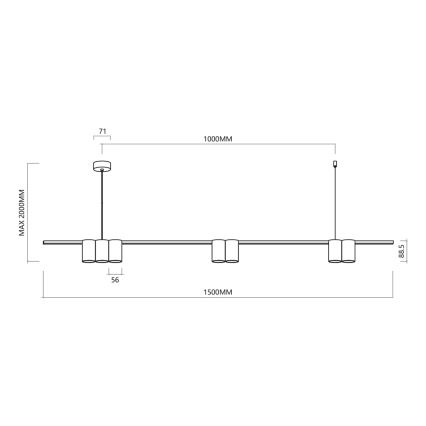 Hängeleuchte an Schnur GENESIS 7xGU10/8W/230V weiß