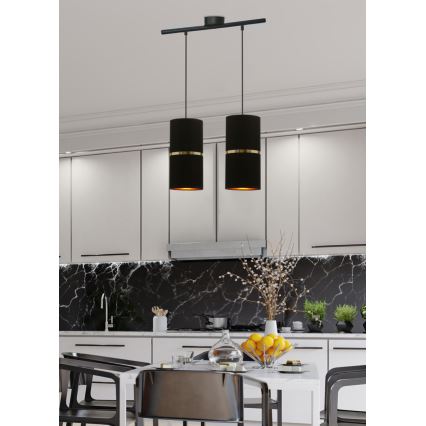 Hängeleuchte an Schnur GINA 2xE27/60W/230V schwarz