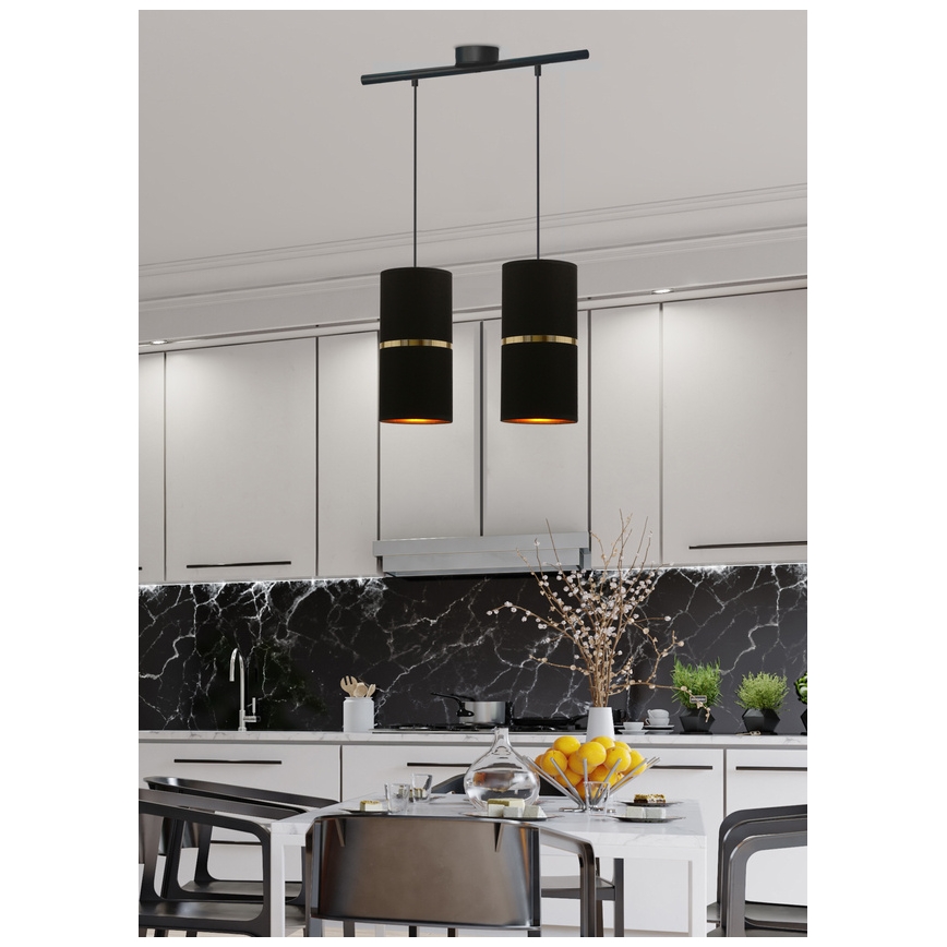 Hängeleuchte an Schnur GINA 2xE27/60W/230V schwarz