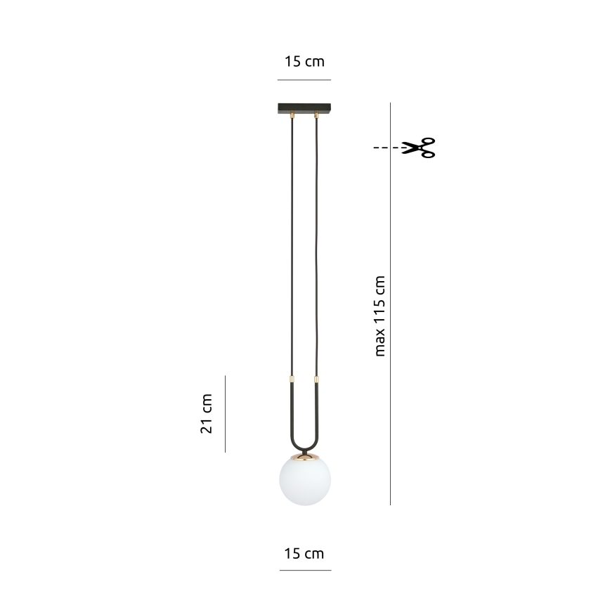 Hängeleuchte an Schnur GLAM 1xE14/10W/230V schwarz