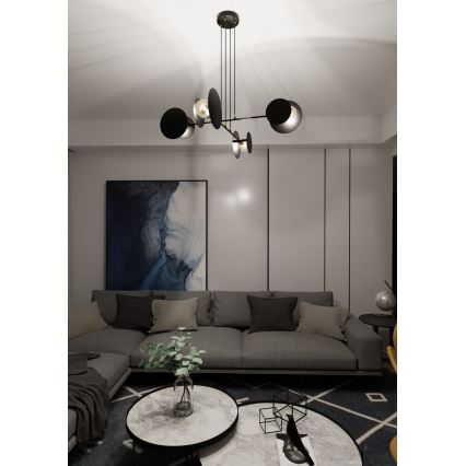 Hängeleuchte an Schnur IDEA 4xE27/15W/230V schwarz