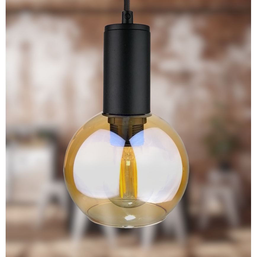 Hängeleuchte an Schnur JANTAR BLACK 3xE27/60W/230V d 30 cm