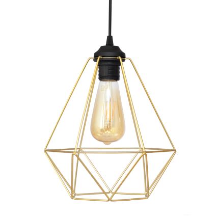 Hängeleuchte an Schnur KARO 3xE27/15W/230V golden/schwarz