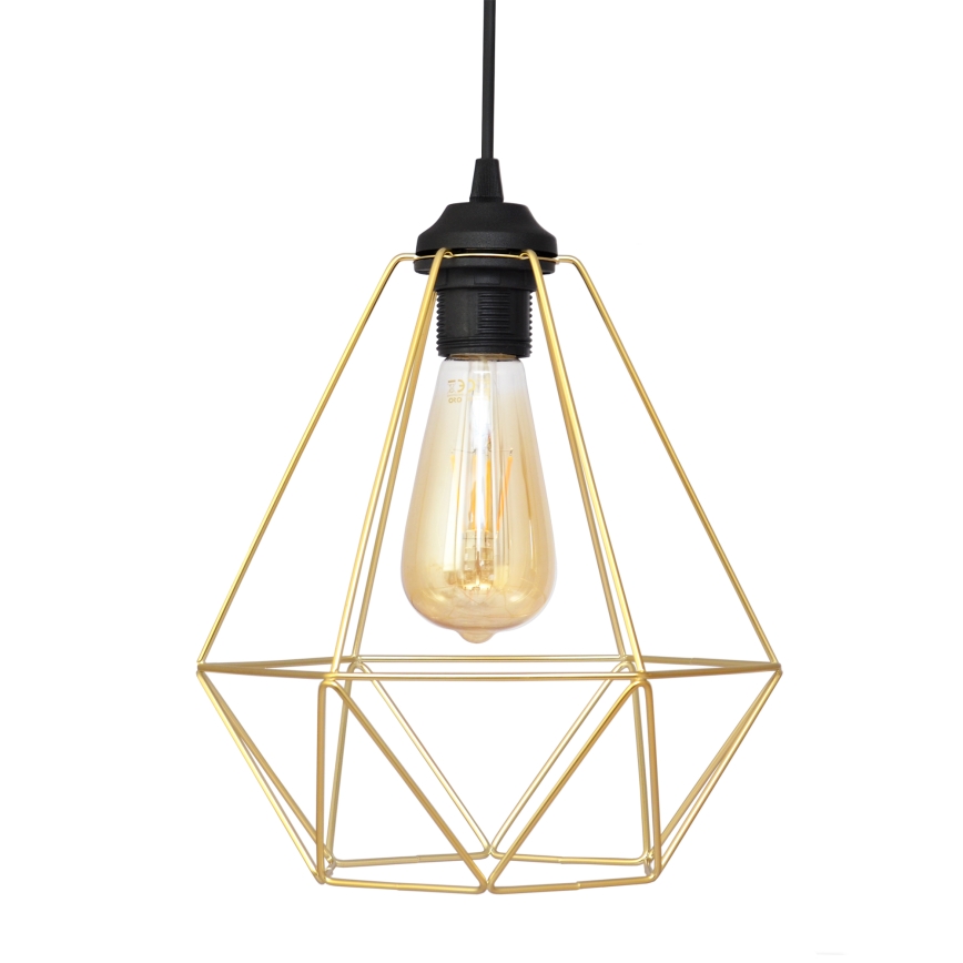 Hängeleuchte an Schnur KARO 3xE27/15W/230V golden/schwarz