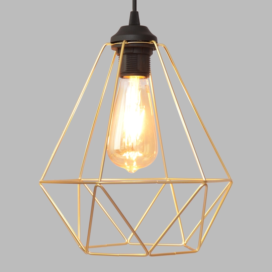 Hängeleuchte an Schnur KARO 3xE27/15W/230V golden/schwarz