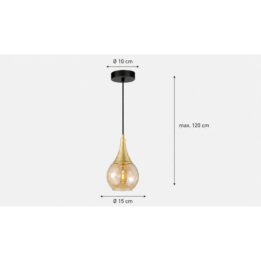 Hängeleuchte an Schnur LACRIMA HONEY 1xE27/60W/230V