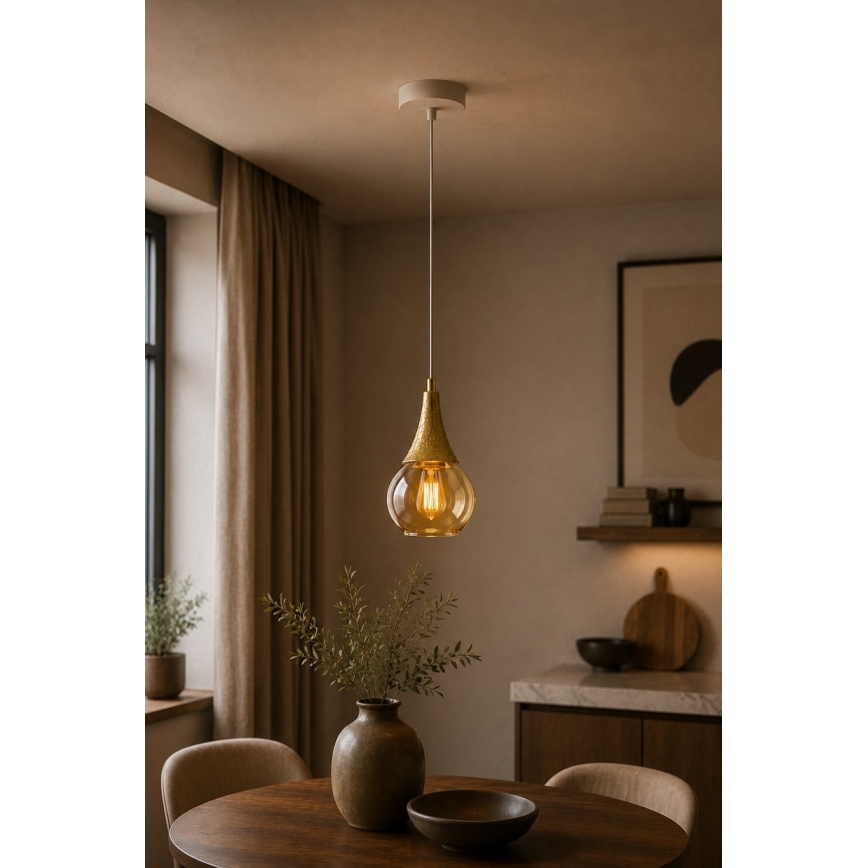 Hängeleuchte an Schnur LACRIMA WHITE 1xE27/60W/230V