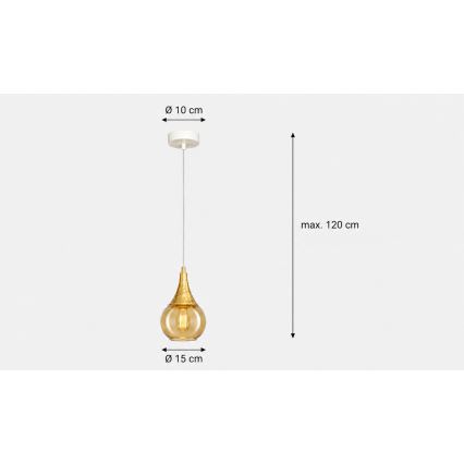 Hängeleuchte an Schnur LACRIMA WHITE 1xE27/60W/230V