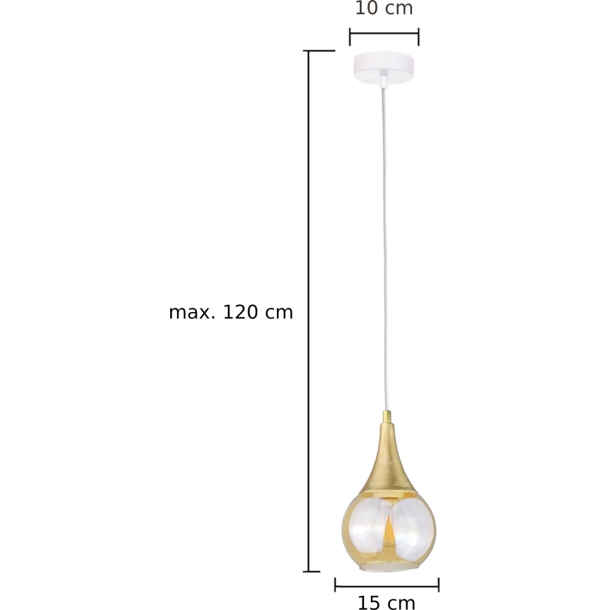 Hängeleuchte an Schnur LACRIMA WHITE 1xE27/60W/230V