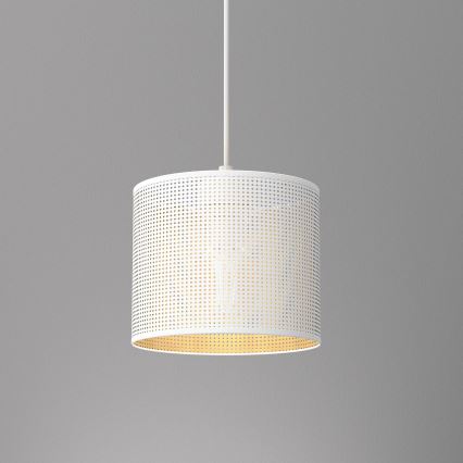 Hängeleuchte an Schnur LOFT SHADE 1xE27/60W/230V Durchmesser 18 cm weiß/golden