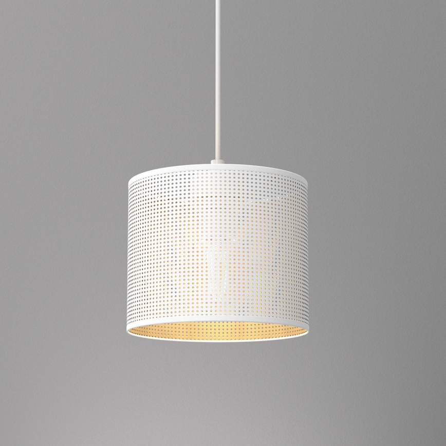 Hängeleuchte an Schnur LOFT SHADE 1xE27/60W/230V Durchmesser 18 cm weiß/golden
