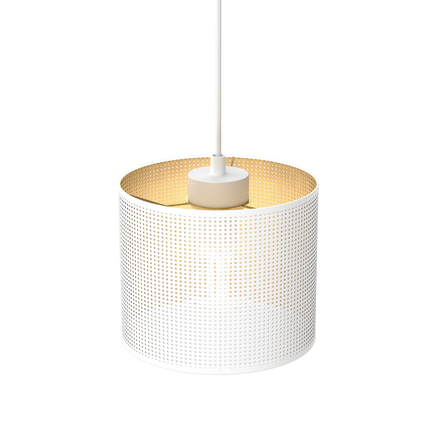 Hängeleuchte an Schnur LOFT SHADE 1xE27/60W/230V Durchmesser 18 cm weiß/golden