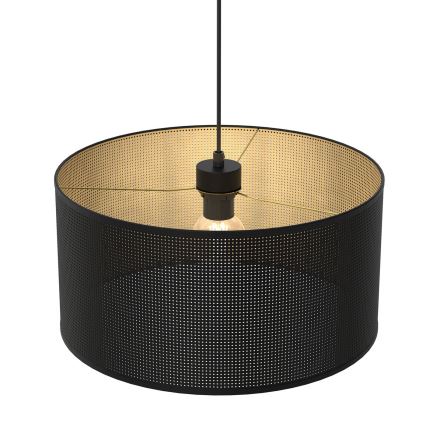 Hängeleuchte an Schnur LOFT SHADE 1xE27/60W/230V Durchmesser 40 cm schwarz/golden