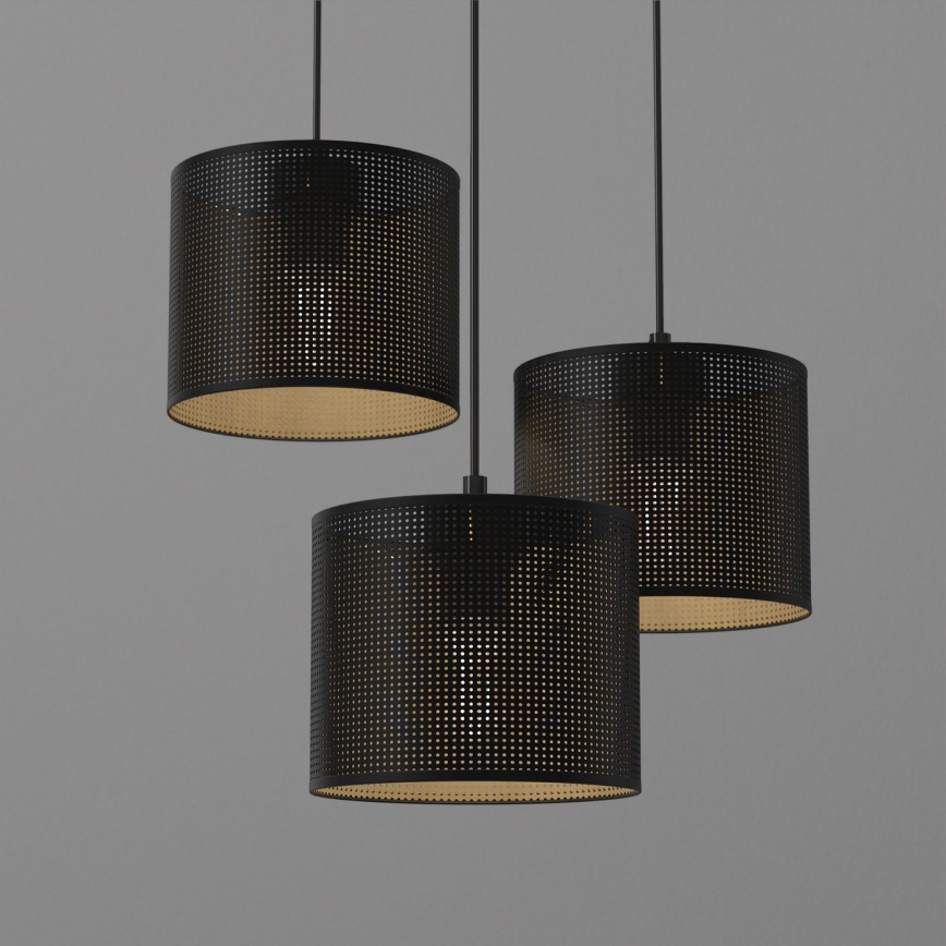 Hängeleuchte an Schnur LOFT SHADE 3xE27/60W/230V schwarz/golden