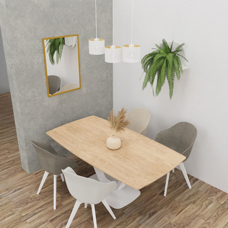 Hängeleuchte an Schnur LOFT SHADE 3xE27/60W/230V weiß/golden