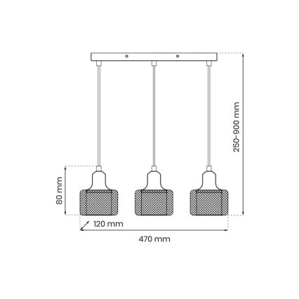 Hängeleuchte an Schnur LUMI 3xG9/8W/230V