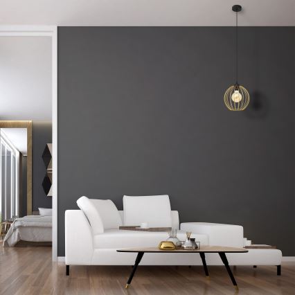 Hängeleuchte an Schnur MERCURE 1xE27/15W/230V golden/schwarz
