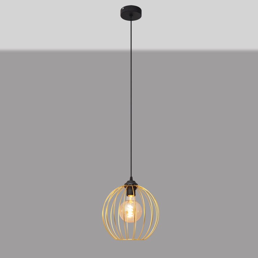 Hängeleuchte an Schnur MERCURE 1xE27/15W/230V golden/schwarz