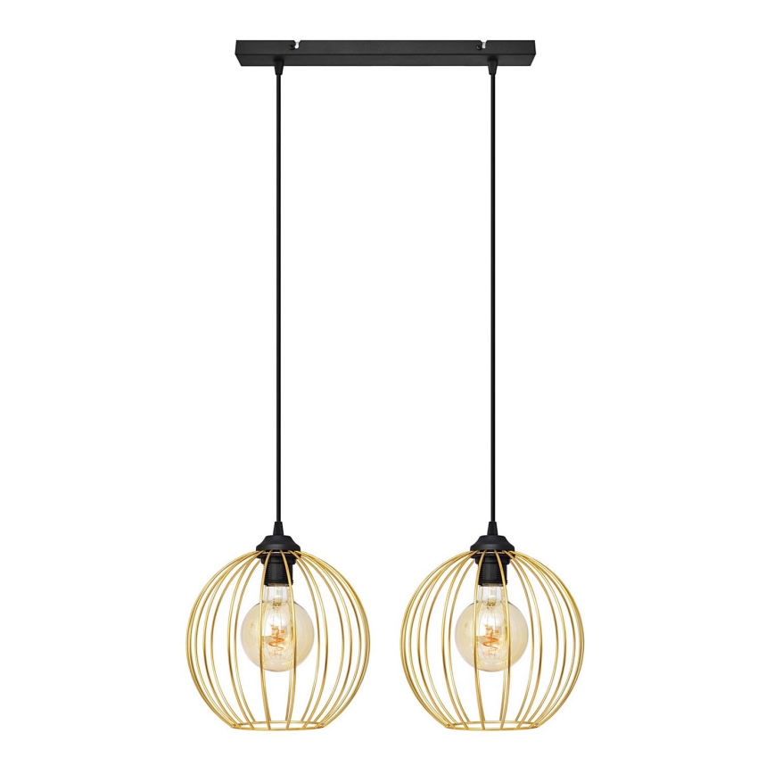 Hängeleuchte an Schnur MERCURE 2xE27/15W/230V golden/schwarz