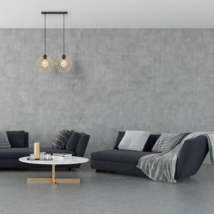 Hängeleuchte an Schnur MERCURE 2xE27/15W/230V golden/schwarz