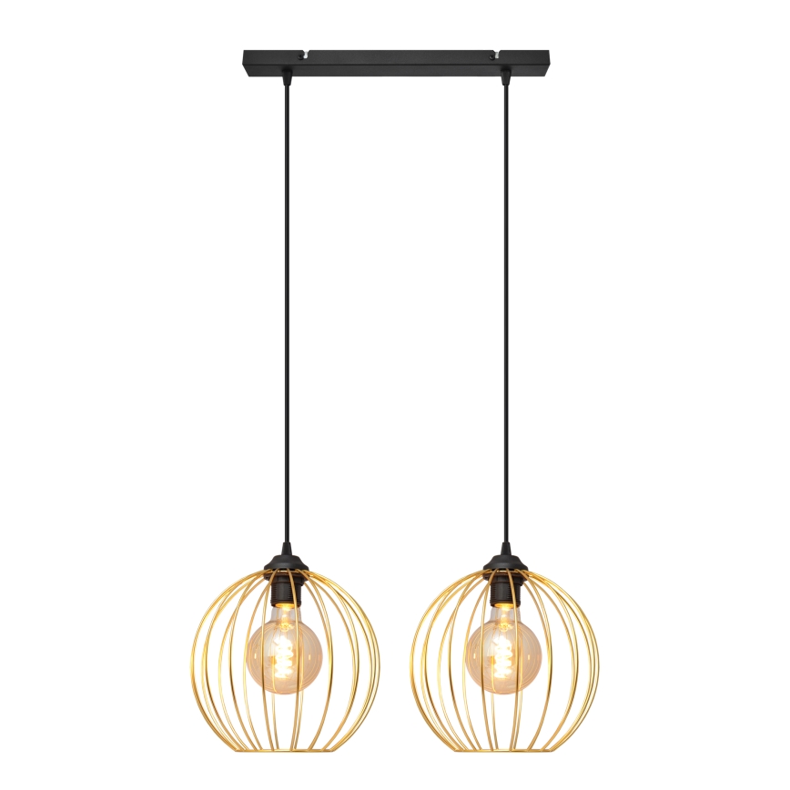 Hängeleuchte an Schnur MERCURE 2xE27/15W/230V golden/schwarz