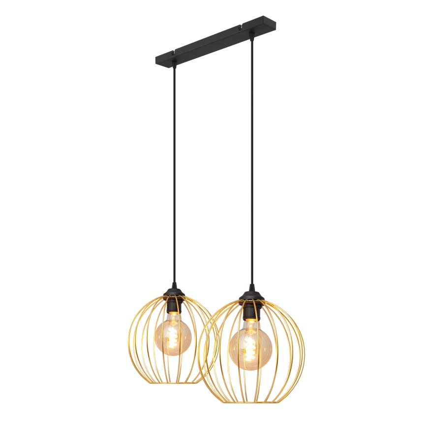 Hängeleuchte an Schnur MERCURE 2xE27/15W/230V golden/schwarz