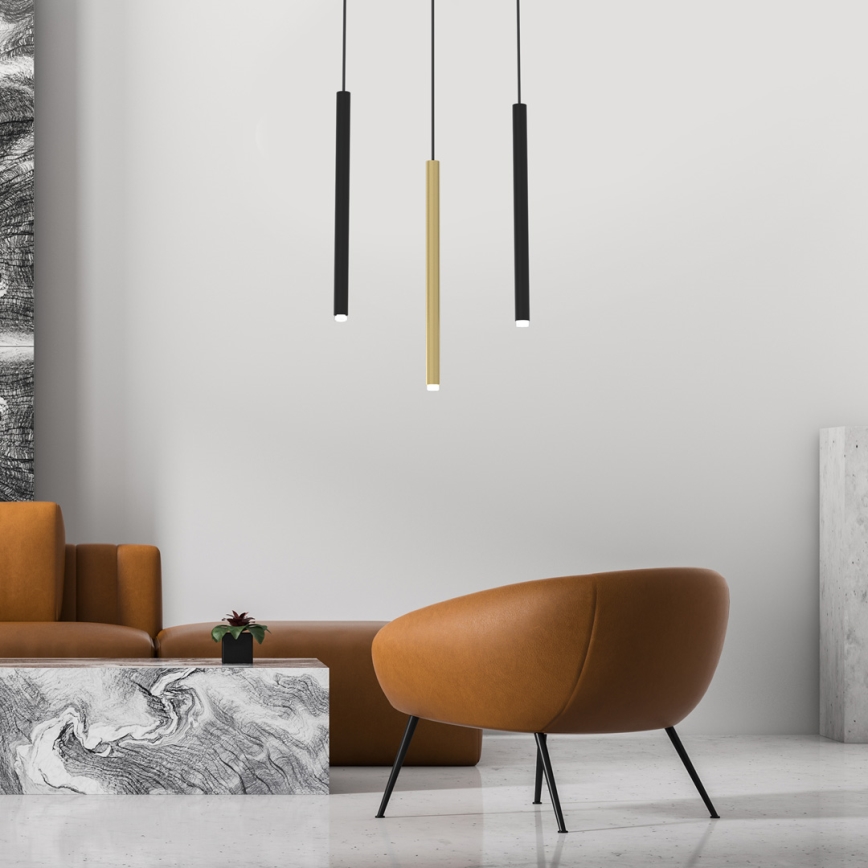 Hängeleuchte an Schnur MONZA 3xG9/8W/230V schwarz/golden