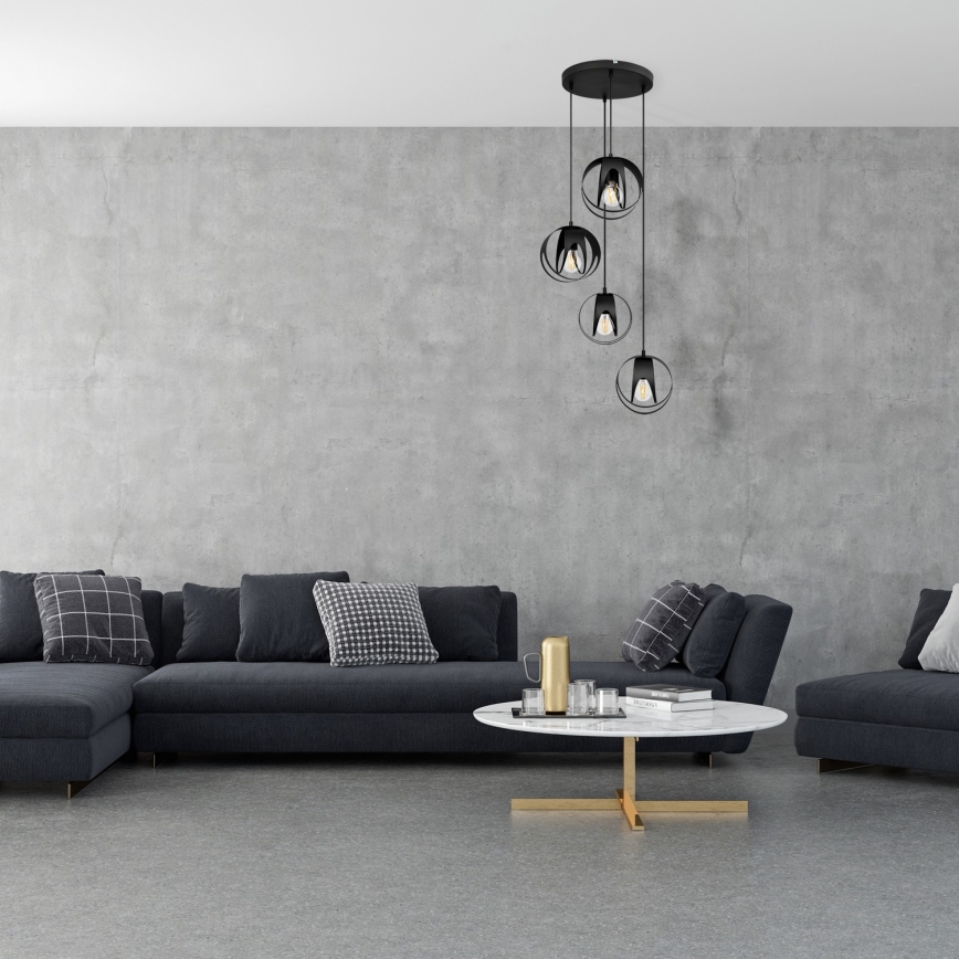 Hängeleuchte an Schnur MOONLIGHT 4xE27/15W/230V schwarz
