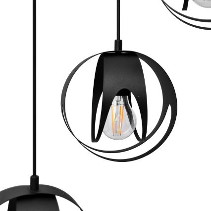 Hängeleuchte an Schnur MOONLIGHT 4xE27/15W/230V schwarz