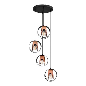 Hängeleuchte an Schnur MOONLIGHT 4xE27/15W/230V schwarz/Kupfer