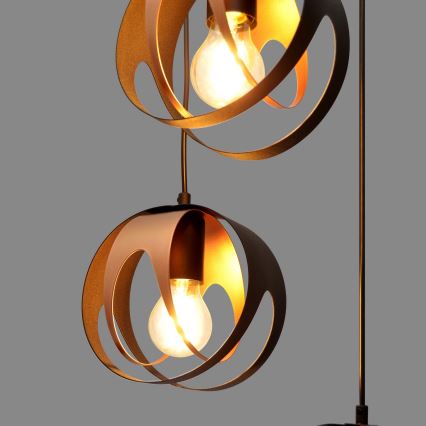 Hängeleuchte an Schnur MOONLIGHT 4xE27/15W/230V schwarz/Kupfer