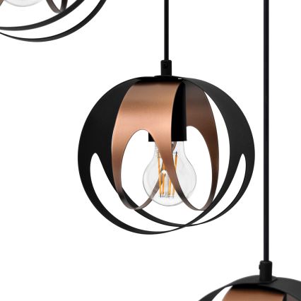 Hängeleuchte an Schnur MOONLIGHT 4xE27/15W/230V schwarz/Kupfer