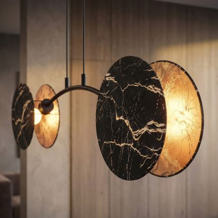 Hängeleuchte an Schnur MOTIF 2xE27/15W/230V schwarz/golden