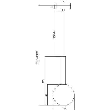 Hängeleuchte an Schnur NIKO 1xG9/9W/230V d 15 cm golden