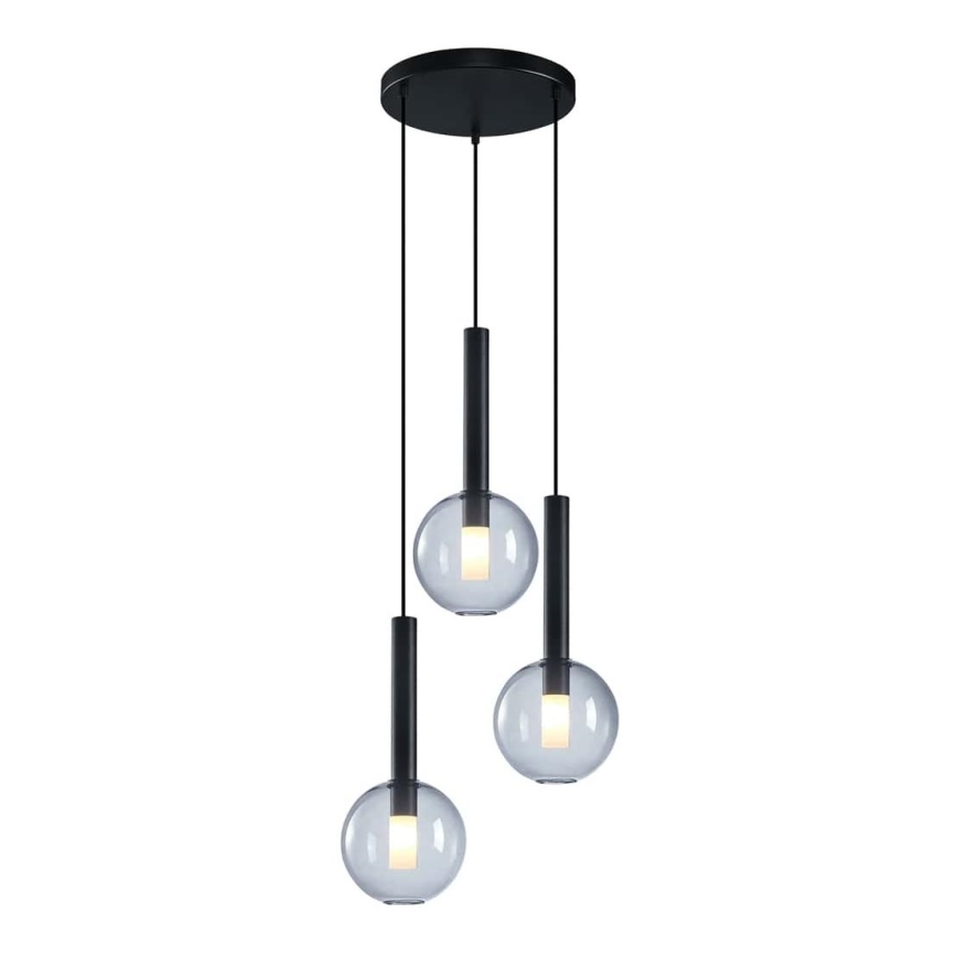 Hängeleuchte an Schnur NIKO 3xG9/9W/230V schwarz