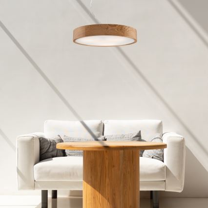 Hängeleuchte an Schnur OAK 3xE27/60W/230V Eiche ø 47,5 cm - FSC-zertifiziert