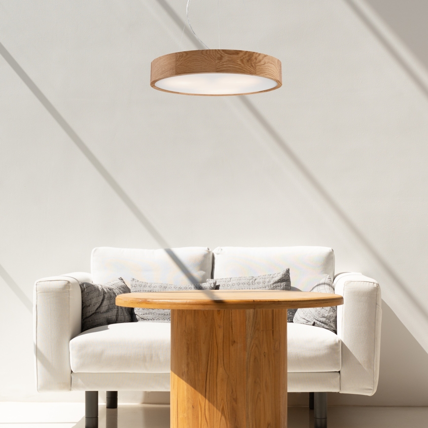 Hängeleuchte an Schnur OAK 3xE27/60W/230V Eiche ø 47,5 cm - FSC-zertifiziert