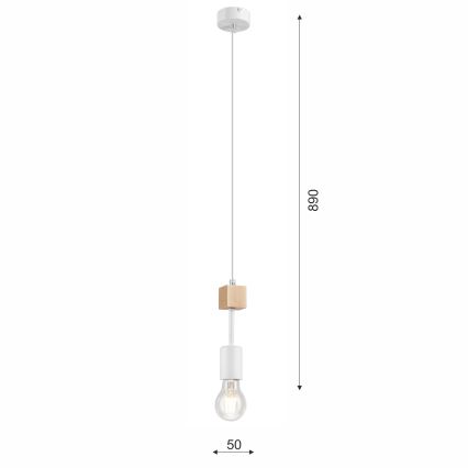 Hängeleuchte an Schnur ORAZIO 1xE27/60W/230V Buche - FSC-zertifiziert