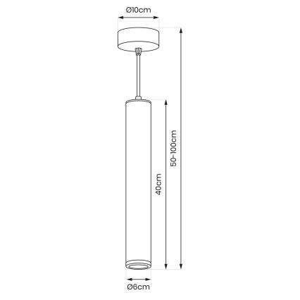 Hängeleuchte an Schnur PORTER 1xGU10/8W/230V weiß